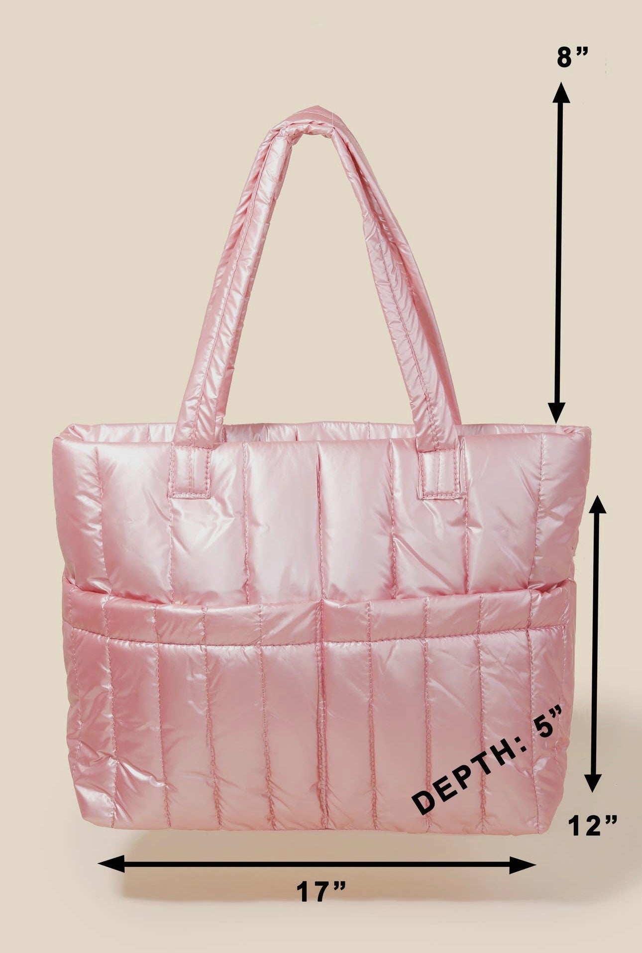 Quilted Faux Leather Tote Bag