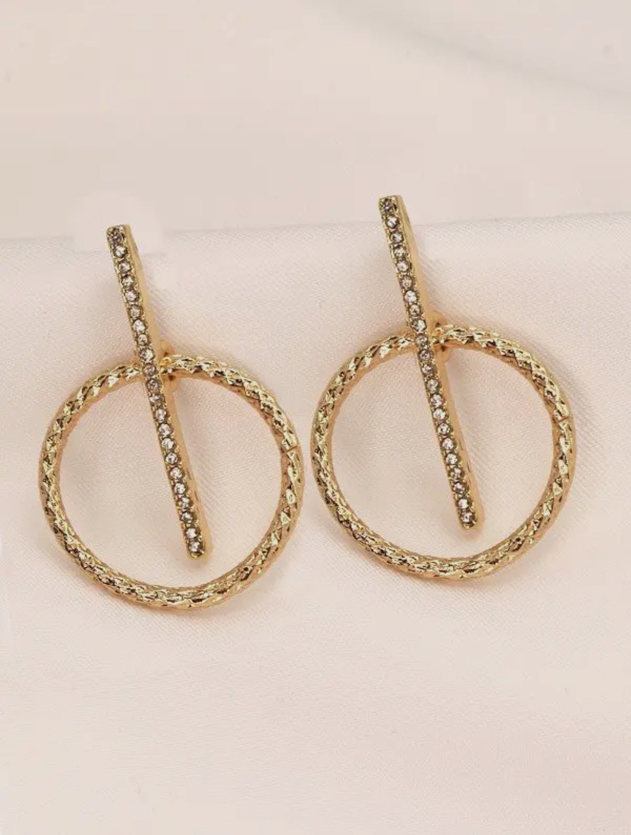 Piper Rhinestone Bar Hoop Earring