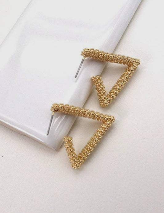 Diamond Cluster Cut Triangle Earring