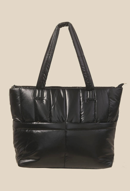 Quilted Faux Leather Tote Bag