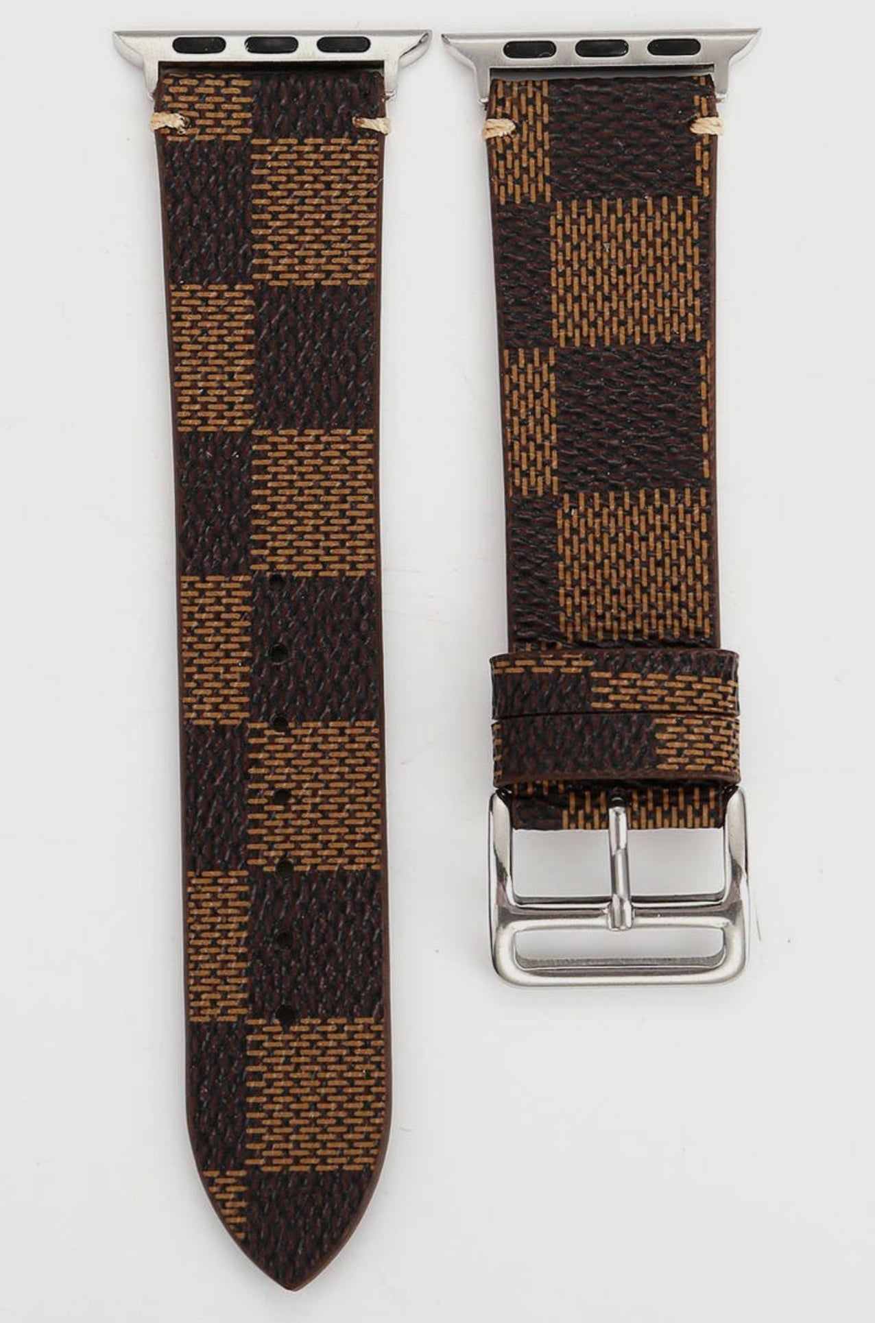 Designer Checkered Leather Apple Watch Band