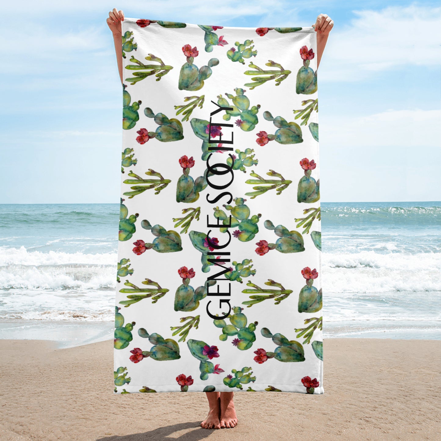 Watercolor Cactus Beach Towel