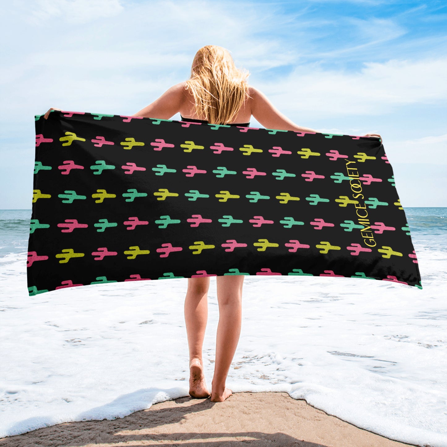 Neon Cactus Beach Towel