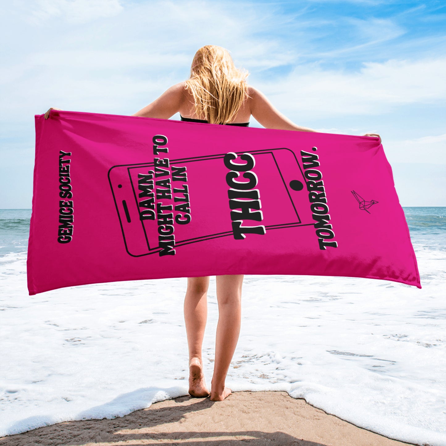 THICC Pink Beach Towel