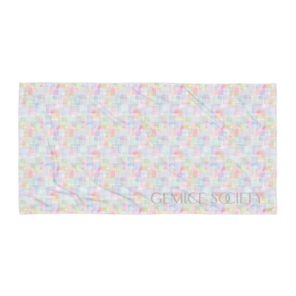 Watercolor Squares Beach Towel