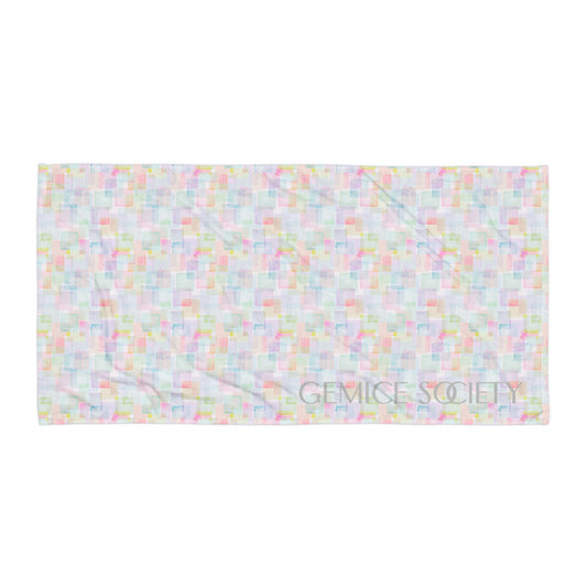 Watercolor Squares Beach Towel