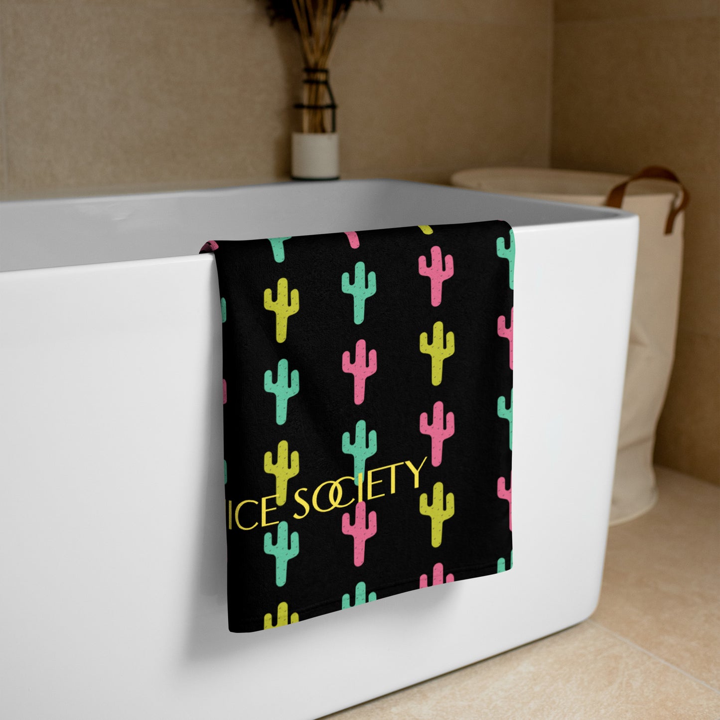 Neon Cactus Beach Towel