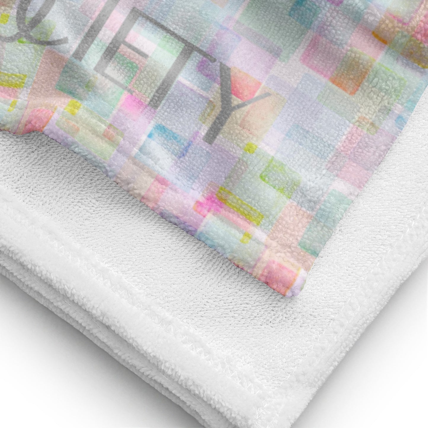 Watercolor Squares Beach Towel