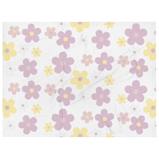 Retro Flower Throw Blanket 60x80